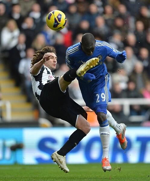 Clash at St. James Park: Demba Ba vs. Coloccini - A Rough Premier League Encounter between Newcastle and Chelsea