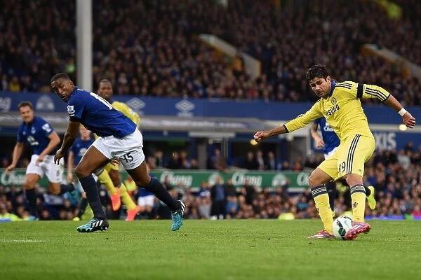 Diego Costa Scores Chelsea's Sixth Goal: Everton 0-6 Chelsea (Barclays Premier League, Goodison Park, 30th August 2014)