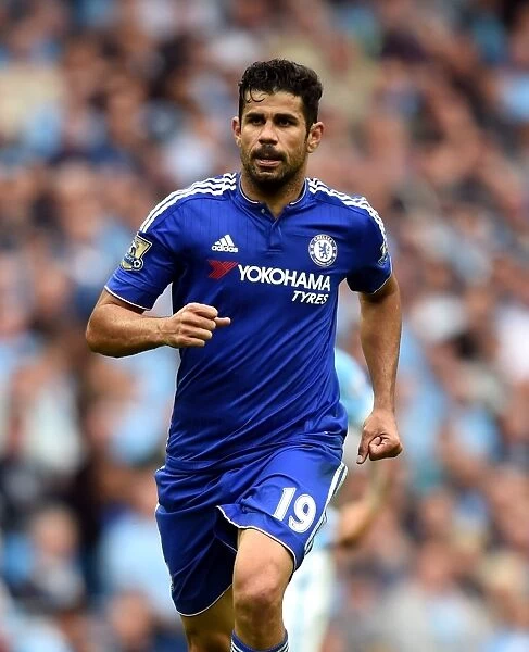 Diego Costa's Thrilling Showdown: Manchester City vs. Chelsea - Barclays Premier League, Etihad Stadium (August 2015)