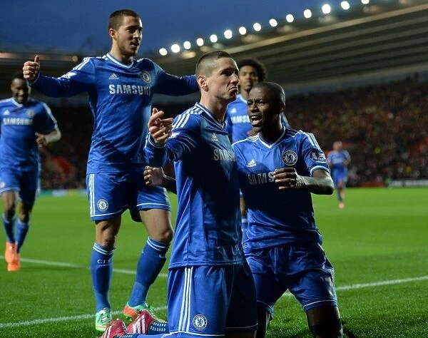 Fernando Torres's Debut Goal for Chelsea: Southampton vs. Chelsea (1st January 2014) - Team Celebration