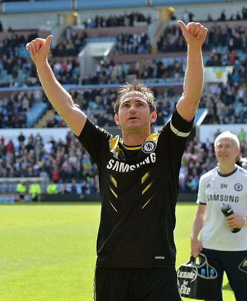Frank Lampard's Triumphant Moment: Celebrating Chelsea's Victory at Aston Villa (May 11, 2013)