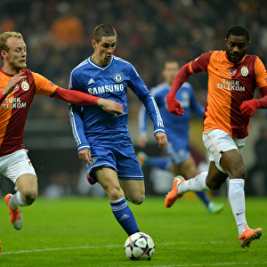 Battle for the Ball: Torres Sandwiched between Kaya and Chedjou in Intense UEFA Champions League Clash