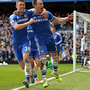 Chelsea's Unforgettable Victory: Terry and Cahill Celebrate the Winning Goal Against Everton (February 22, 2014)