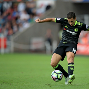 Eden Hazard in Action: Premier League Showdown at Swansea's Liberty Stadium