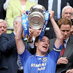 John Terry Lifts the FA Cup: Chelsea's Triumph in the 2007 FA Cup Final against Manchester United at Wembley Stadium
