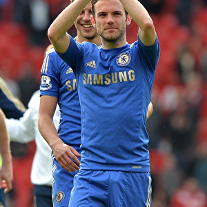 Juan Mata Celebrates with Chelsea Fans: Manchester United Victory in Premier League Clash (May 2013)