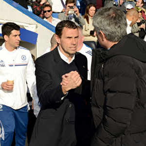 Mourinho and Poyet: A Pre-Match Handshake at Chelsea vs. Sunderland (April 19, 2014)