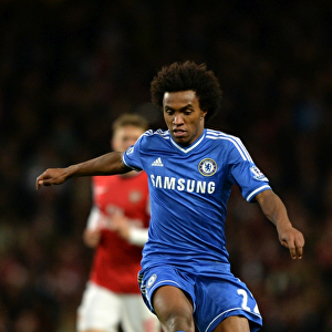 Willian Leads Chelsea to Victory: Intense Arsenal vs. Chelsea Capital One Cup Showdown at Emirates Stadium (October 29, 2013)