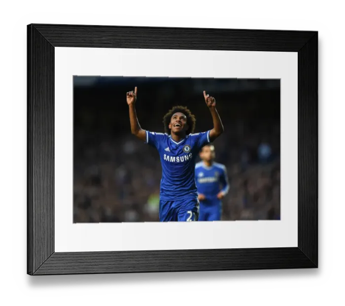 Framed Print : Da Silva-Willian Scores Chelsea's Third Goal Against Stoke City (5th April 2014, Stamford Bridge) Framed Print : Da Silva-Willian Scores Chelsea's Third Goal Against Stoke City (5th April 2014, Stamford Bridge)