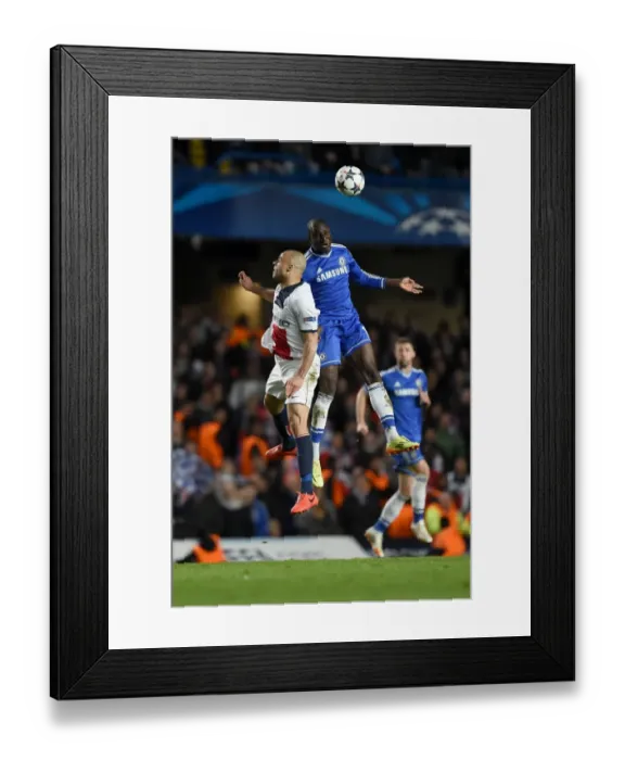 Framed Print : Intense Battle for the Ball: Chelsea vs. Paris Saint-Germain, UEFA Champions League Quarterfinals, Stamford Bridge (April 8, 2014) Framed Print : Intense Battle for the Ball: Chelsea vs. Paris Saint-Germain, UEFA Champions League Quarterfinals, Stamford Bridge (April 8, 2014)