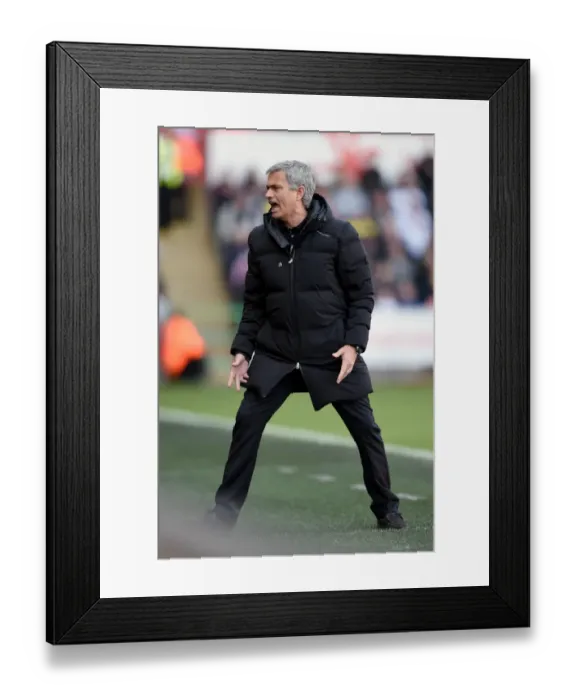 Framed Print : Jose Mourinho Leads Chelsea at Liberty Stadium Against Swansea City in Barclays Premier League (13th April 2014)