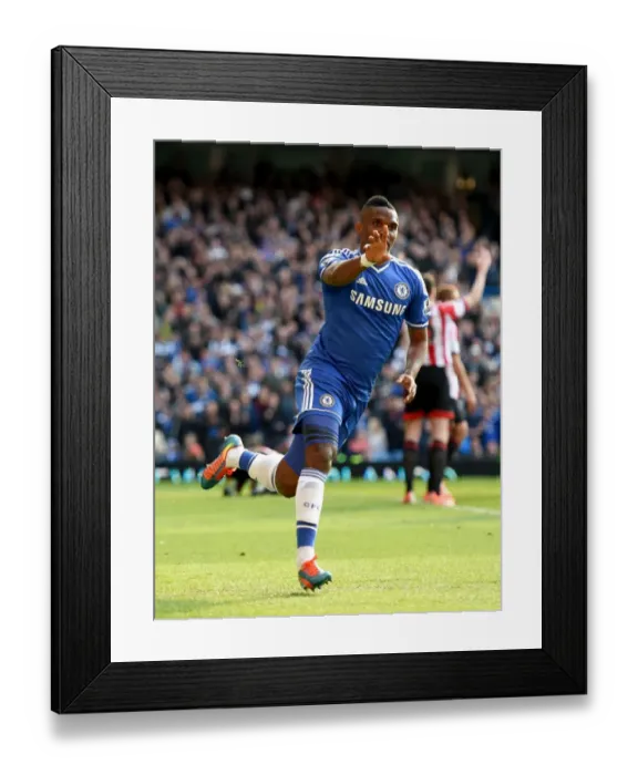 Framed Print : Samuel Eto'o's Thrilling Debut Goal: A Gamechanger for Chelsea vs Sunderland (April 19, 2014) Framed Print : Samuel Eto'o's Thrilling Debut Goal: A Gamechanger for Chelsea vs Sunderland (April 19, 2014)