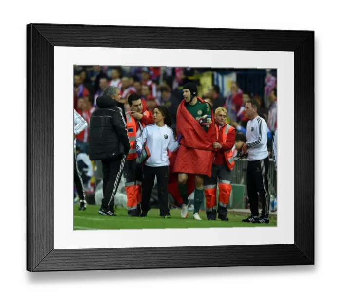 Framed Print : Mourinho and Carneiro Console Injured Cech: Atletico Madrid vs. Chelsea, UEFA Champions League Semi-Final, First Leg Framed Print : Mourinho and Carneiro Console Injured Cech: Atletico Madrid vs. Chelsea, UEFA Champions League Semi-Final, First Leg