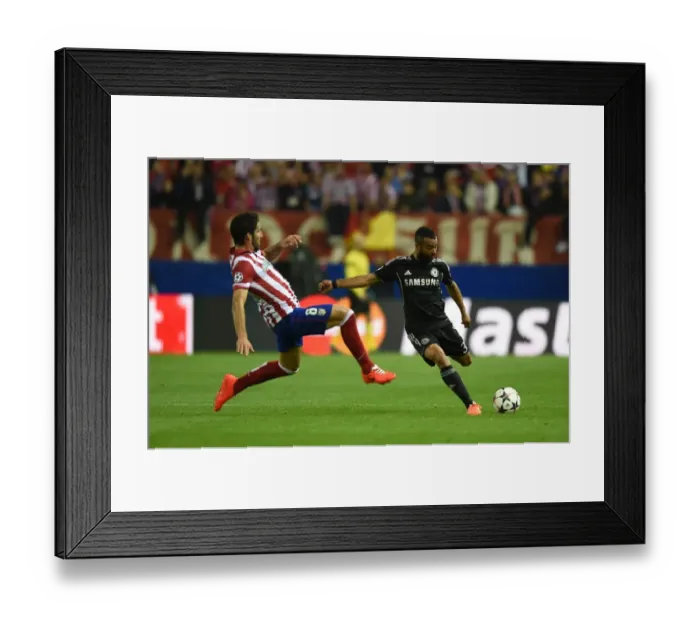 Framed Print : Battle for the Ball: Ashley Cole vs. Raul Garcia - Chelsea vs. Atletico Madrid, UEFA Champions League Semi-Final First Leg, Vincente Calderon Stadium (22nd April 2014) Framed Print : Battle for the Ball: Ashley Cole vs. Raul Garcia - Chelsea vs. Atletico Madrid, UEFA Champions League Semi-Final First Leg, Vincente Calderon Stadium (22nd April 2014)