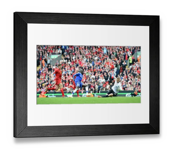 Framed Print : Demba Ba Scores First Goal for Chelsea: A Historic Moment at Anfield (April 27, 2014) Framed Print : Demba Ba Scores First Goal for Chelsea: A Historic Moment at Anfield (April 27, 2014)