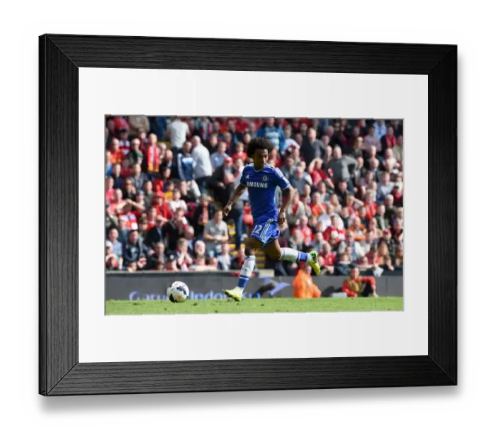 Framed Print : Willian Scores Chelsea's Second Goal: Liverpool vs. Chelsea, Barclays Premier League, Anfield (27th April 2014) Framed Print : Willian Scores Chelsea's Second Goal: Liverpool vs. Chelsea, Barclays Premier League, Anfield (27th April 2014)