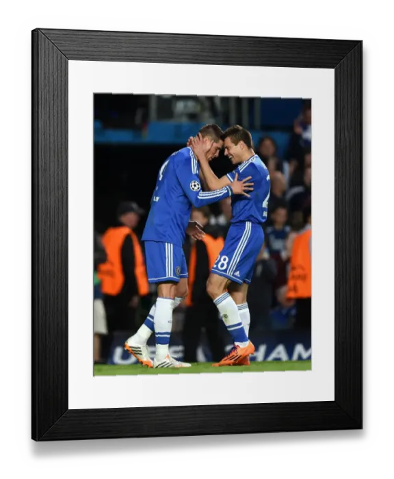 Framed Print : Torres and Azpilicueta: Chelsea's Unforgettable Goal Celebration in the 2014 Champions League Semi-Final vs Atletico Madrid Framed Print : Torres and Azpilicueta: Chelsea's Unforgettable Goal Celebration in the 2014 Champions League Semi-Final vs Atletico Madrid