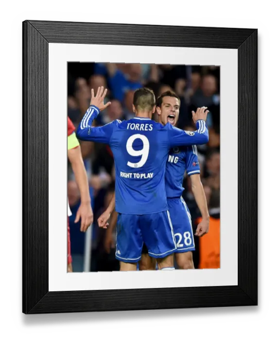 Framed Print : Torres and Azpilicueta: Celebrating Chelsea's First Goal in the UEFA Champions League Semi-Final vs Atletico Madrid (April 30, 2014) Framed Print : Torres and Azpilicueta: Celebrating Chelsea's First Goal in the UEFA Champions League Semi-Final vs Atletico Madrid (April 30, 2014)