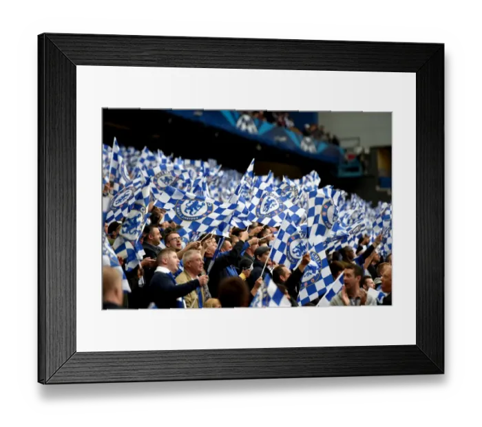 Framed Print : A Sea of Blue: Chelsea FC's Epic Semi-Final Battle against Atletico Madrid, UEFA Champions League, Stamford Bridge (April 30, 2014) Framed Print : A Sea of Blue: Chelsea FC's Epic Semi-Final Battle against Atletico Madrid, UEFA Champions League, Stamford Bridge (April 30, 2014)