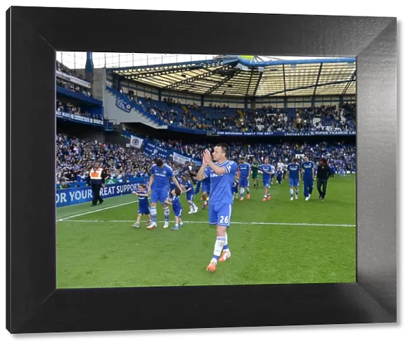 John Terry's Triumphant Moment: Chelsea Players Celebrate with Fans after Norwich City Victory (BPL 2014)