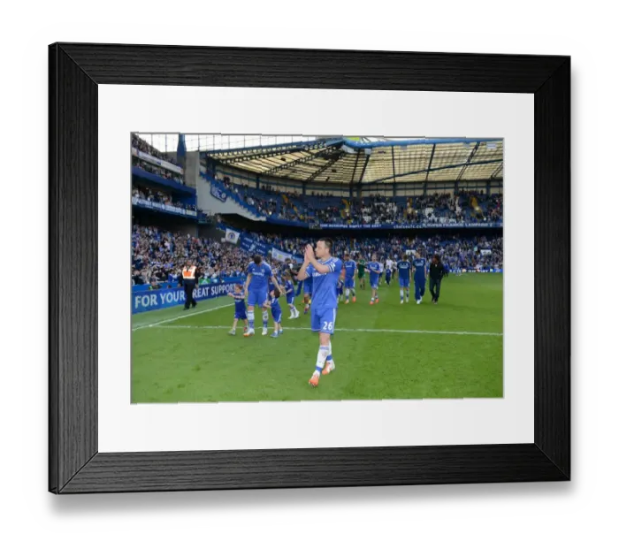 Framed Print : John Terry's Triumphant Moment: Chelsea Players Celebrate with Fans after Norwich City Victory (BPL 2014)