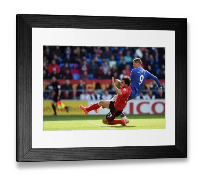 Framed Print : Fernando Torres Scores Chelsea's Second Goal Against Cardiff City (May 11, 2014)