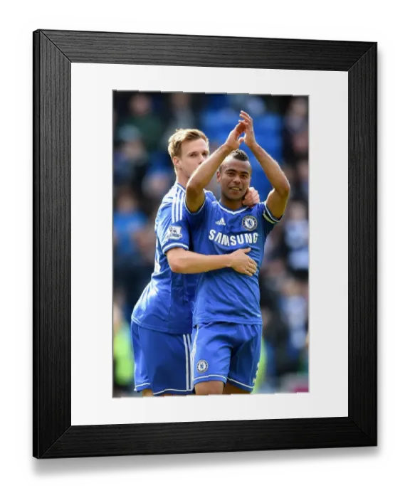 Framed Print : Chelsea's Kalas and Cole: Jubilant Victory Celebration after Securing Premier League Title against Cardiff City (11th May 2014) Framed Print : Chelsea's Kalas and Cole: Jubilant Victory Celebration after Securing Premier League Title against Cardiff City (11th May 2014)