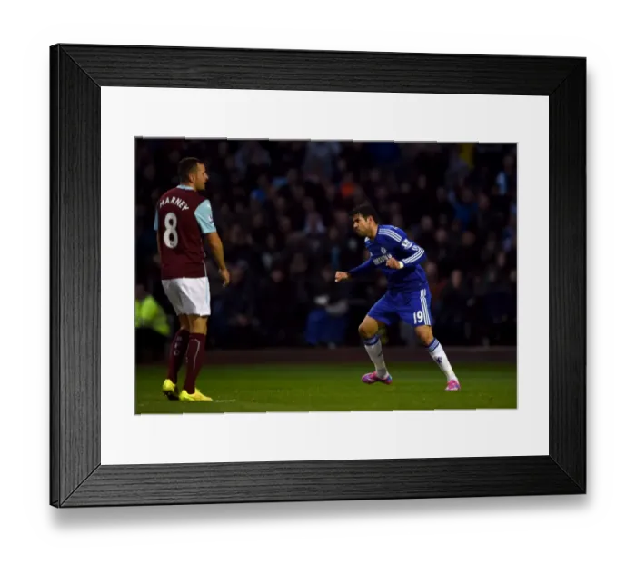 Framed Print : Diego Costa's Thrilling Debut: Burnley vs. Chelsea, Premier League - First Goal (18th August 2014)
