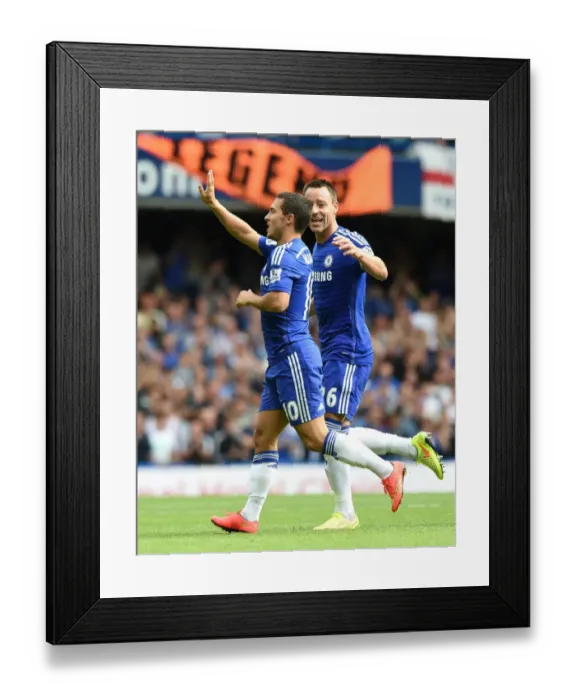Framed Print : Chelsea's Eden Hazard and John Terry: A Celebratory Moment after Scoring Against Leicester City (August 2014) Framed Print : Chelsea's Eden Hazard and John Terry: A Celebratory Moment after Scoring Against Leicester City (August 2014)