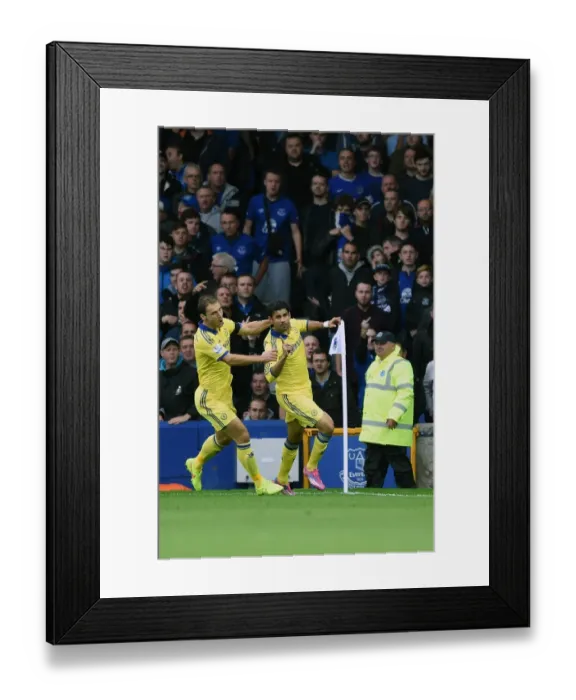 Framed Print : Diego Costa's Thrilling Debut Goal: Chelsea's Triumph at Everton's Goodison Park (30th August 2014)