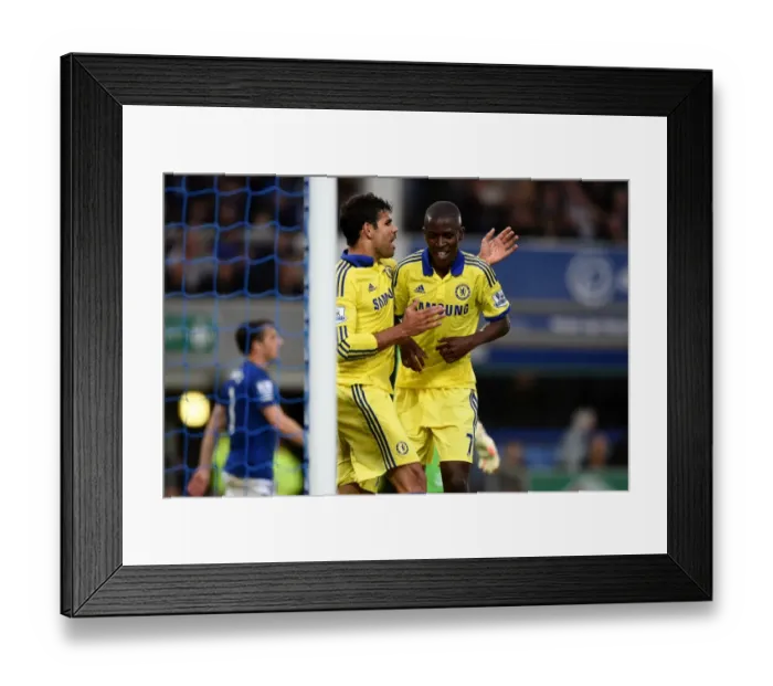 Framed Print : Five-Goal Blitz: Costa and Ramires Celebrate Chelsea's Victory Over Everton (August 30, 2014)