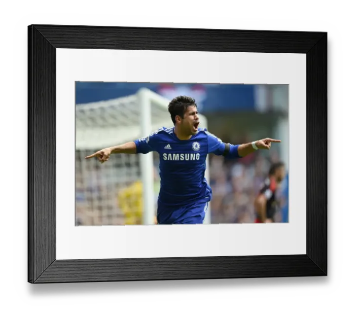 Framed Print : Diego Costa's Thrilling Goal: Chelsea vs Swansea City (September 13, 2014)