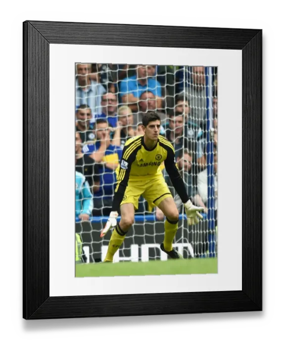 Framed Print : Thibaut Courtois in Action: Chelsea FC vs Swansea City, Barclays Premier League (September 13, 2014)