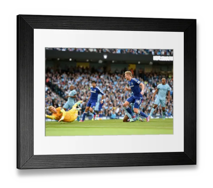 Framed Print : Andre Schurrle Scores First Goal: Chelsea at Etihad Stadium - Manchester City vs. Chelsea (September 21, 2014, Barclays Premier League) Framed Print : Andre Schurrle Scores First Goal: Chelsea at Etihad Stadium - Manchester City vs. Chelsea (September 21, 2014, Barclays Premier League)