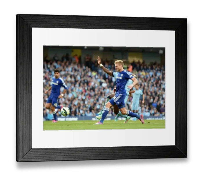 Framed Print : Andre Schurrle Strikes First: Manchester City vs. Chelsea, Barclays Premier League (September 21, 2014, Etihad Stadium) Framed Print : Andre Schurrle Strikes First: Manchester City vs. Chelsea, Barclays Premier League (September 21, 2014, Etihad Stadium)
