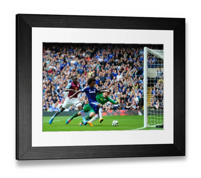 Framed Print : Willian Scores Chelsea's Third Goal: Aston Villa vs. Chelsea (September 27, 2014) Framed Print : Willian Scores Chelsea's Third Goal: Aston Villa vs. Chelsea (September 27, 2014)