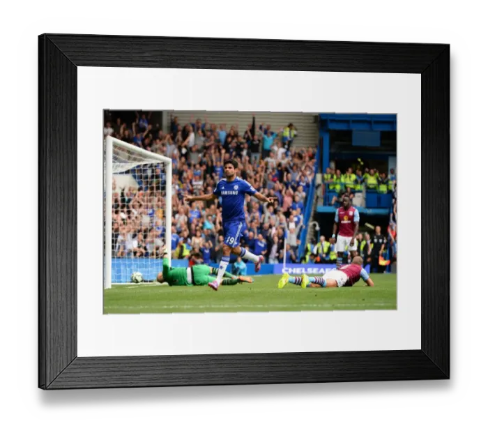 Framed Print : Diego Costa's Thrilling Stamford Bridge Debut Goal: Chelsea vs. Aston Villa (September 27, 2014) Framed Print : Diego Costa's Thrilling Stamford Bridge Debut Goal: Chelsea vs. Aston Villa (September 27, 2014)