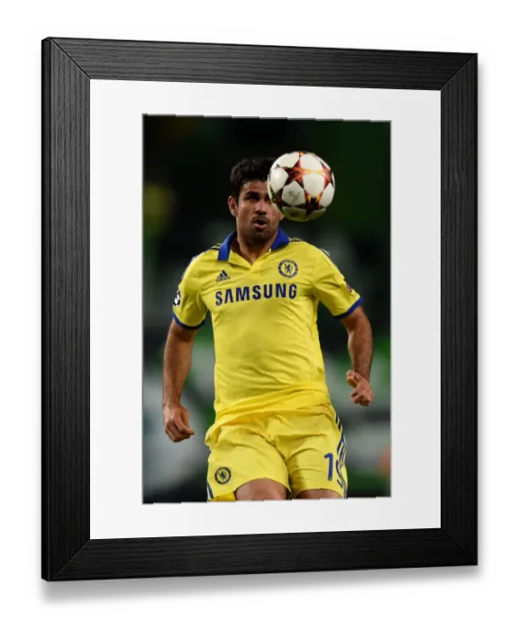 Framed Print : Diego Costa's Thrilling Performance: Chelsea vs. Sporting Lisbon, UEFA Champions League (September 30, 2014)