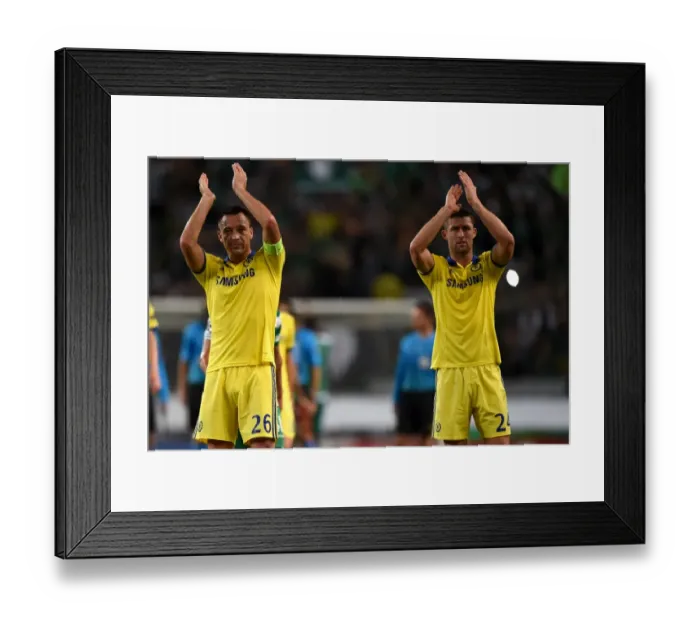 Framed Print : Chelsea's John Terry and Gary Cahill: Champions League Victory Celebration vs. Sporting Lisbon (September 30, 2014)