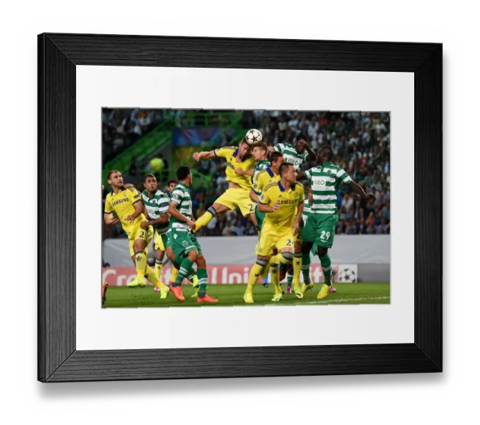 Framed Print : Clash of Forces: Chelsea's Defense vs. Sporting Lisbon's Attack - UEFA Champions League - Group G (30th September 2014) Framed Print : Clash of Forces: Chelsea's Defense vs. Sporting Lisbon's Attack - UEFA Champions League - Group G (30th September 2014)