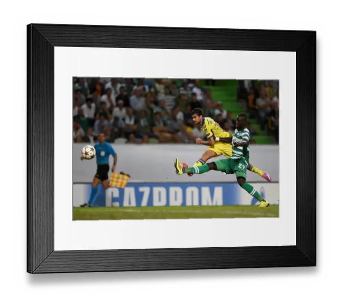 Framed Print : Diego Costa's Determined Shot vs. Mahamadou-Naby Sarr in UEFA Champions League: Sporting Lisbon vs. Chelsea (September 30, 2014) Framed Print : Diego Costa's Determined Shot vs. Mahamadou-Naby Sarr in UEFA Champions League: Sporting Lisbon vs. Chelsea (September 30, 2014)