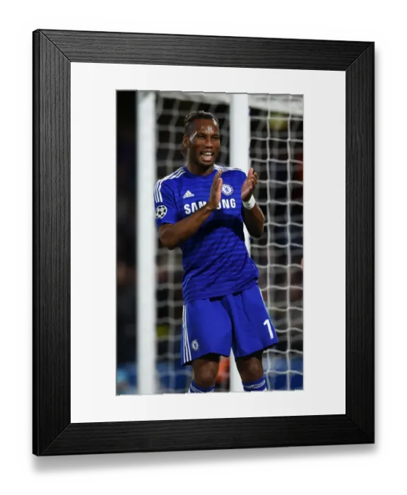 Framed Print : Didier Drogba's Double: Chelsea's Star Forward Celebrates Second Goal vs. NK Maribor in UEFA Champions League (10.21.2014) Framed Print : Didier Drogba's Double: Chelsea's Star Forward Celebrates Second Goal vs. NK Maribor in UEFA Champions League (10.21.2014)