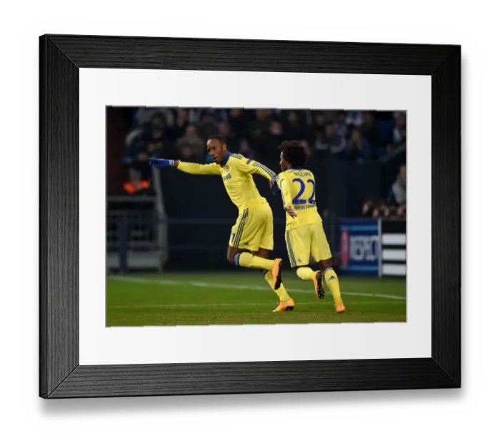 Framed Print : Chelsea's Unstoppable Force: Drogba and Willian's Four-Goal Blitz Against Schalke in Champions League Framed Print : Chelsea's Unstoppable Force: Drogba and Willian's Four-Goal Blitz Against Schalke in Champions League