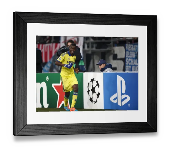 Framed Print : Chelsea's Ramires Rejoices in Scoring Fifth Goal against Schalke 04 in UEFA Champions League (November 25, 2015)