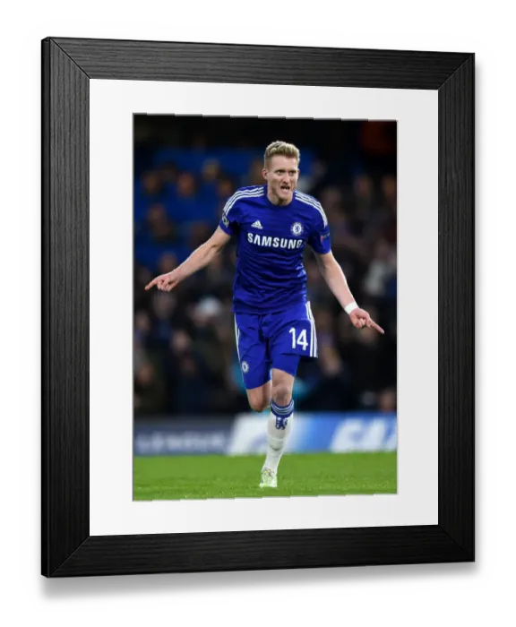 Framed Print : Andre Schurrle Scores Chelsea's First Goal in UEFA Champions League Group G against Sporting Lisbon (10th December 2014, Stamford Bridge) Framed Print : Andre Schurrle Scores Chelsea's First Goal in UEFA Champions League Group G against Sporting Lisbon (10th December 2014, Stamford Bridge)