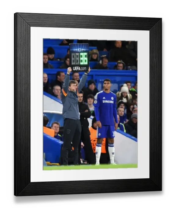 Framed Print : Ruben Loftus-Cheek on Standby: Chelsea's Substitute Ready to Enter the Field (Chelsea vs. Sporting Lisbon, UEFA Champions League, Group G, Stamford Bridge, December 10, 2014)