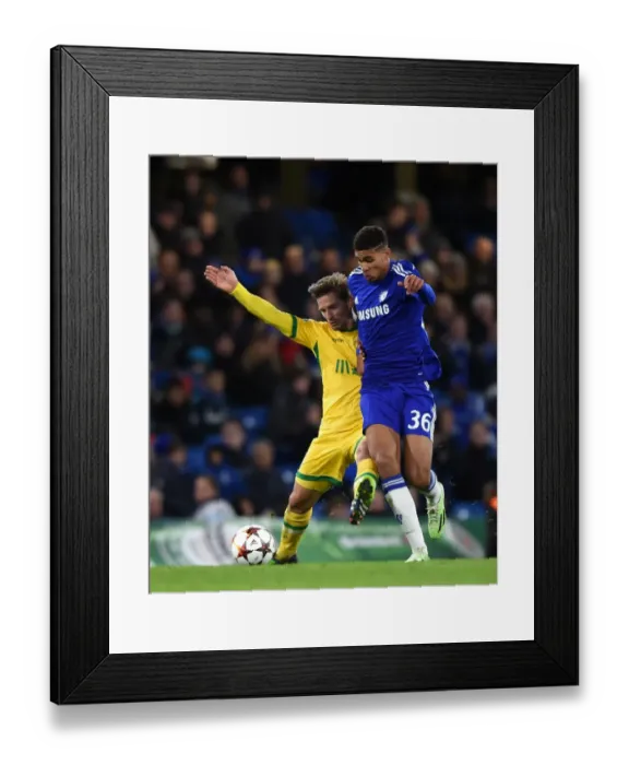 Framed Print : Battle for the Ball: Loftus-Cheek vs. Silva - UEFA Champions League Clash at Stamford Bridge