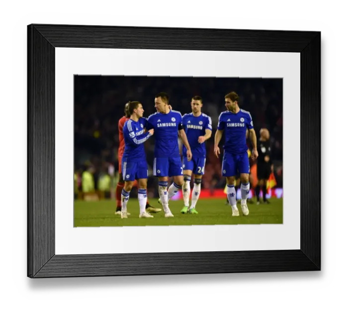 Framed Print : United in Determination: Hazard and Terry's Post-Match Moment of Resilience at Anfield (2015 Capital One Cup Semi-Final vs Liverpool) Framed Print : United in Determination: Hazard and Terry's Post-Match Moment of Resilience at Anfield (2015 Capital One Cup Semi-Final vs Liverpool)