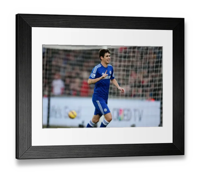Framed Print : Chelsea's Oscar: Fourth Goal Celebration vs. Swansea City (January 17, 2015) Framed Print : Chelsea's Oscar: Fourth Goal Celebration vs. Swansea City (January 17, 2015)