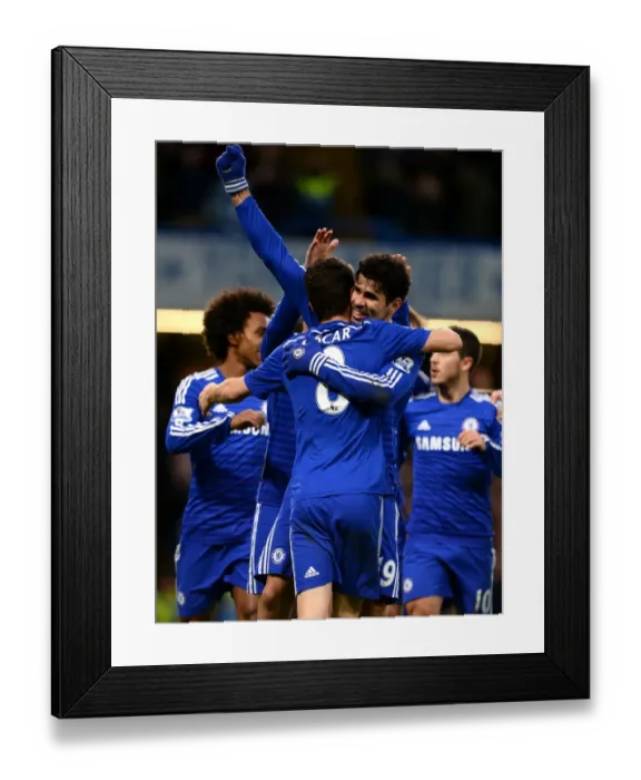 Framed Print : Diego Costa's Double: Chelsea's Star Forward Celebrates Second Goal Against Newcastle United (10th January 2015) Framed Print : Diego Costa's Double: Chelsea's Star Forward Celebrates Second Goal Against Newcastle United (10th January 2015)